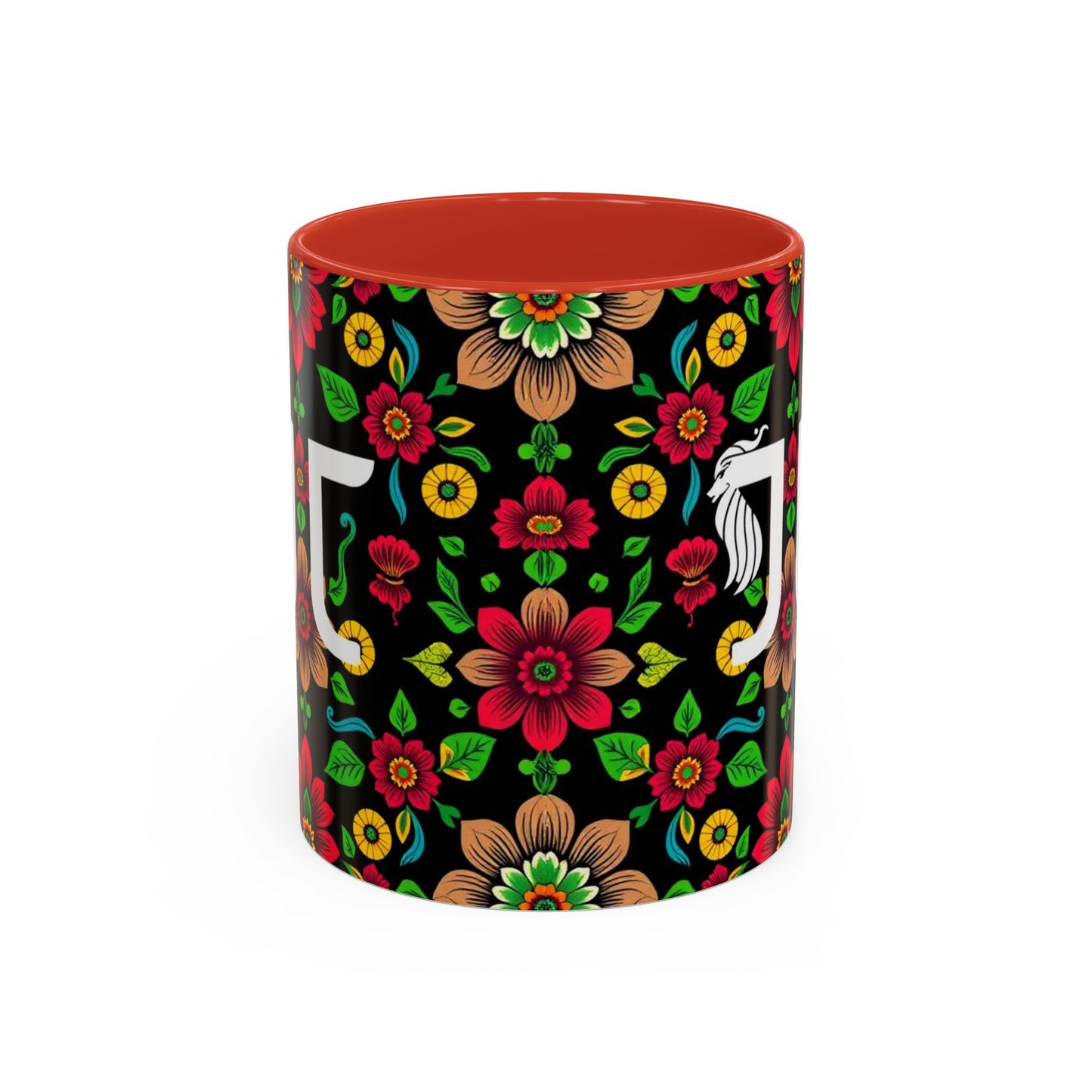 Accent Coffee Mug, Gemini, Zodiac v4, Flower Pattern, (11, 15oz)