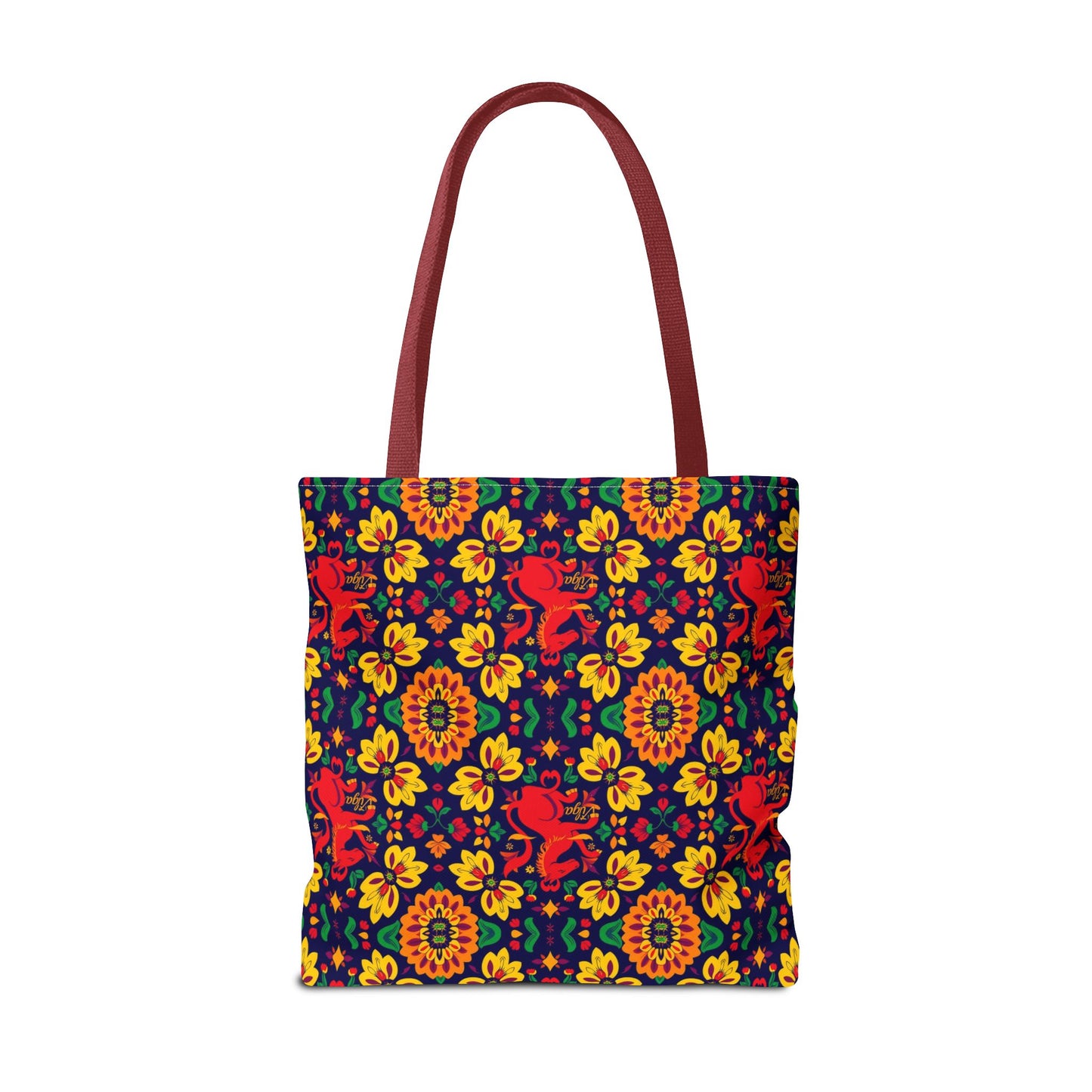 Tote Bag, (AOP), Virgo, Zodiac v4, Flower Pattern