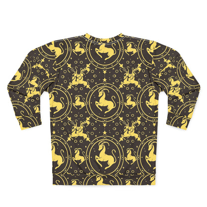 Unisex Sweatshirt, Zodiac Design, Pattern v1, Capricorn, AOP