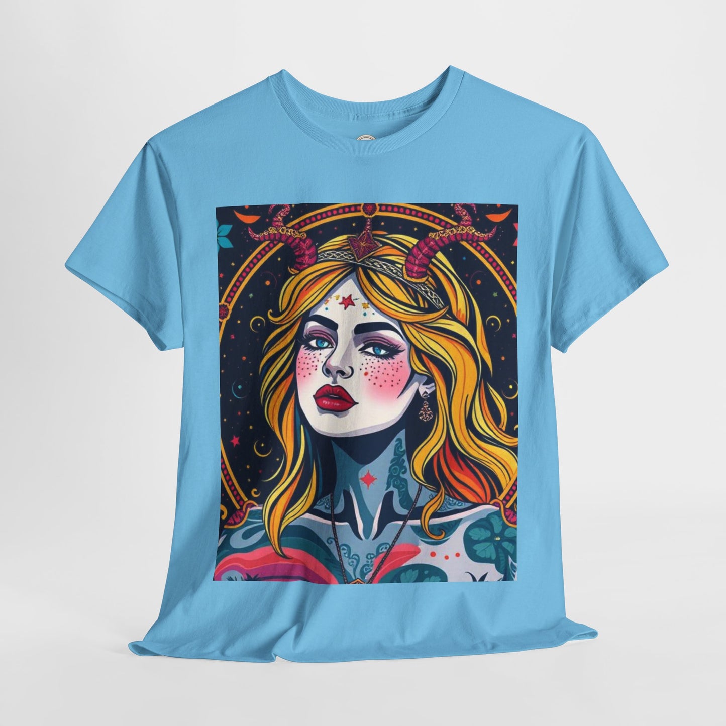 Unisex Heavy Cotton T-Shirt, Virgo, Zodiac v2, Sexy Art