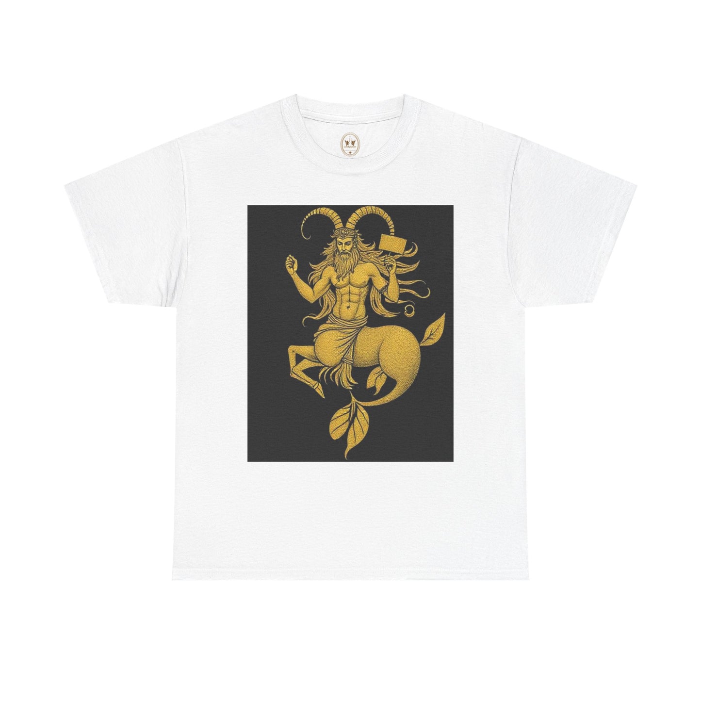 Unisex Heavy Cotton T-Shirt, Capricorn God, Zodiac Design