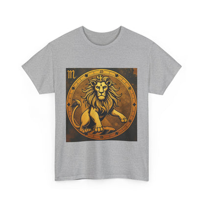 Unisex Heavy Cotton T-Shirt, Gold Lion, Leo Zodiac Design