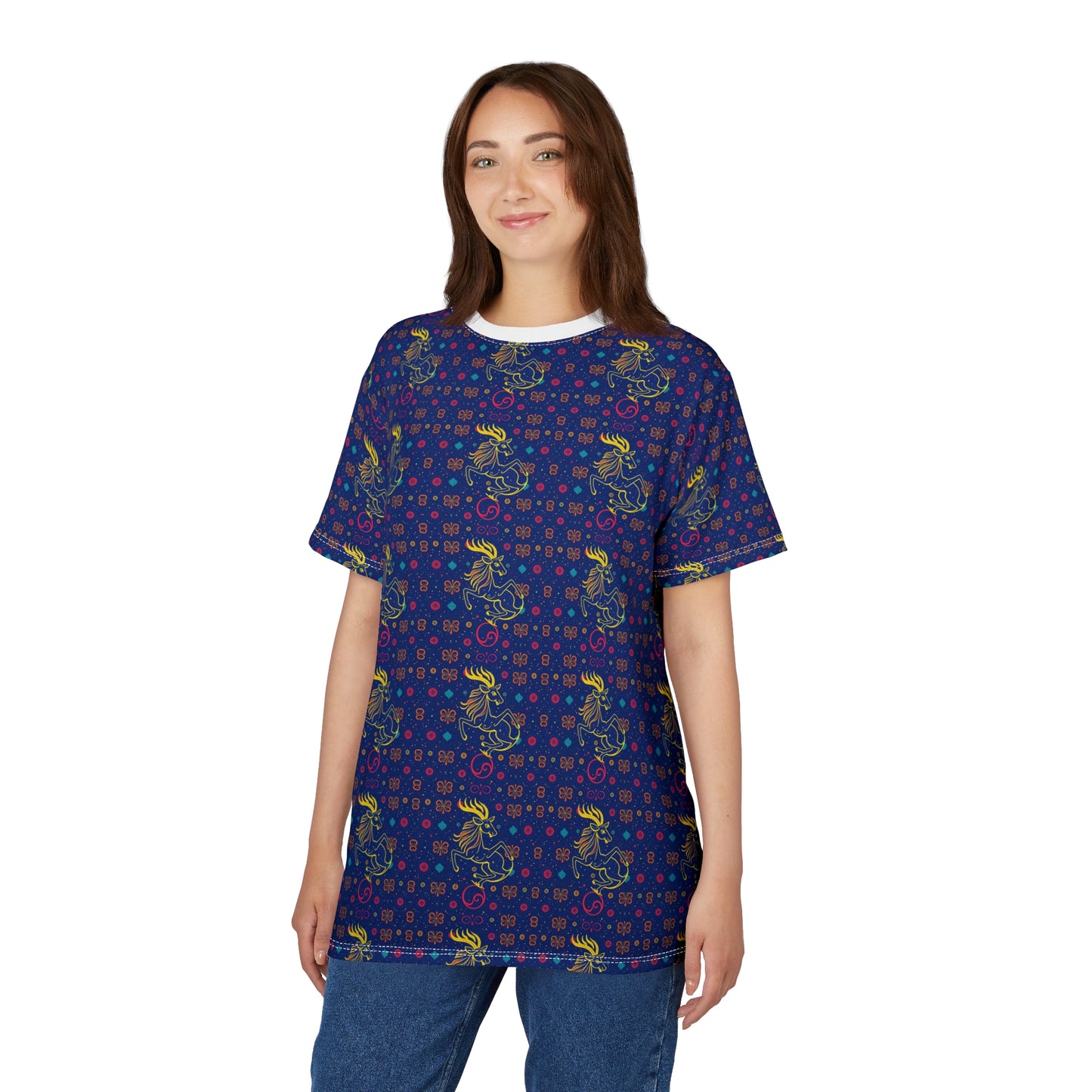 Unisex Cut & Sew T-Shirt, AOP, Aquarius, Zodiac, Pattern