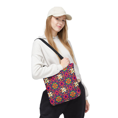 Tote Bag (AOP), Aquarius, Zodiac v2, Flower Pattern