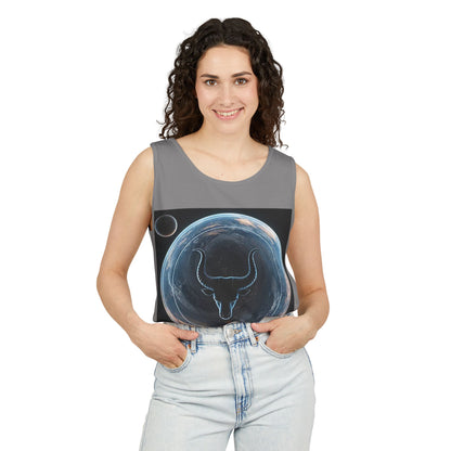 Unisex Garment-Dyed, Tank Top, Taurus Design, Planet Animal v1, 100% US cotton
