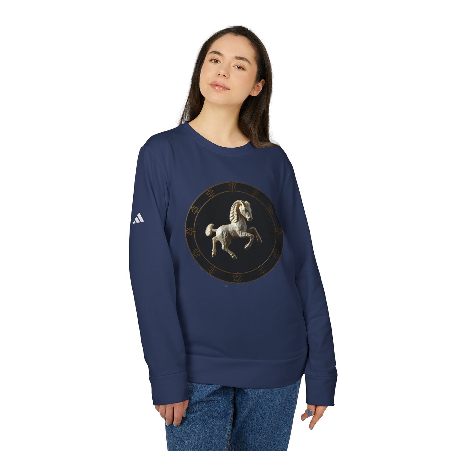 Adidas, Unisex Fleece Crewneck Sweatshirt, Capricorn, Space Animal, Zodiac