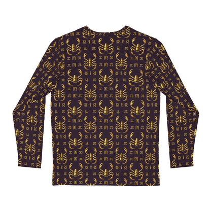 Men's Long Sleeve Shirt, (AOP), Scorpio, Zodiac v2, Pattern