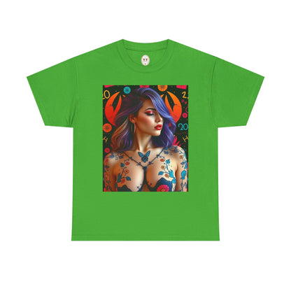 Unisex Heavy Cotton T-Shirt, Cancer, Zodiac, Sexy Art