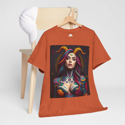 Unisex Heavy Cotton T-Shirt, Capricorn, Zodiac, Sexy Art