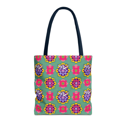 Tote Bag, (AOP), Sagittarius, Zodiac v4, Flower Pattern