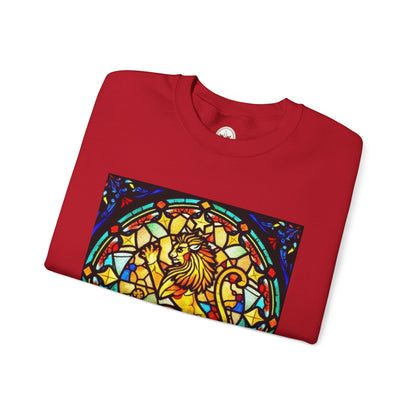 Unisex Heavy Blend™ Crewneck Sweatshirt, Glass 1, Leo Zodiac Design
