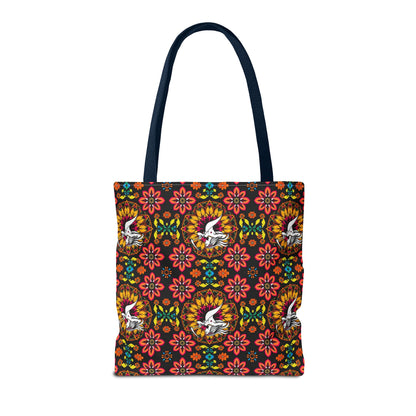 Tote Bag (AOP), Sagittarius, Zodiac v1, Flower Pattern