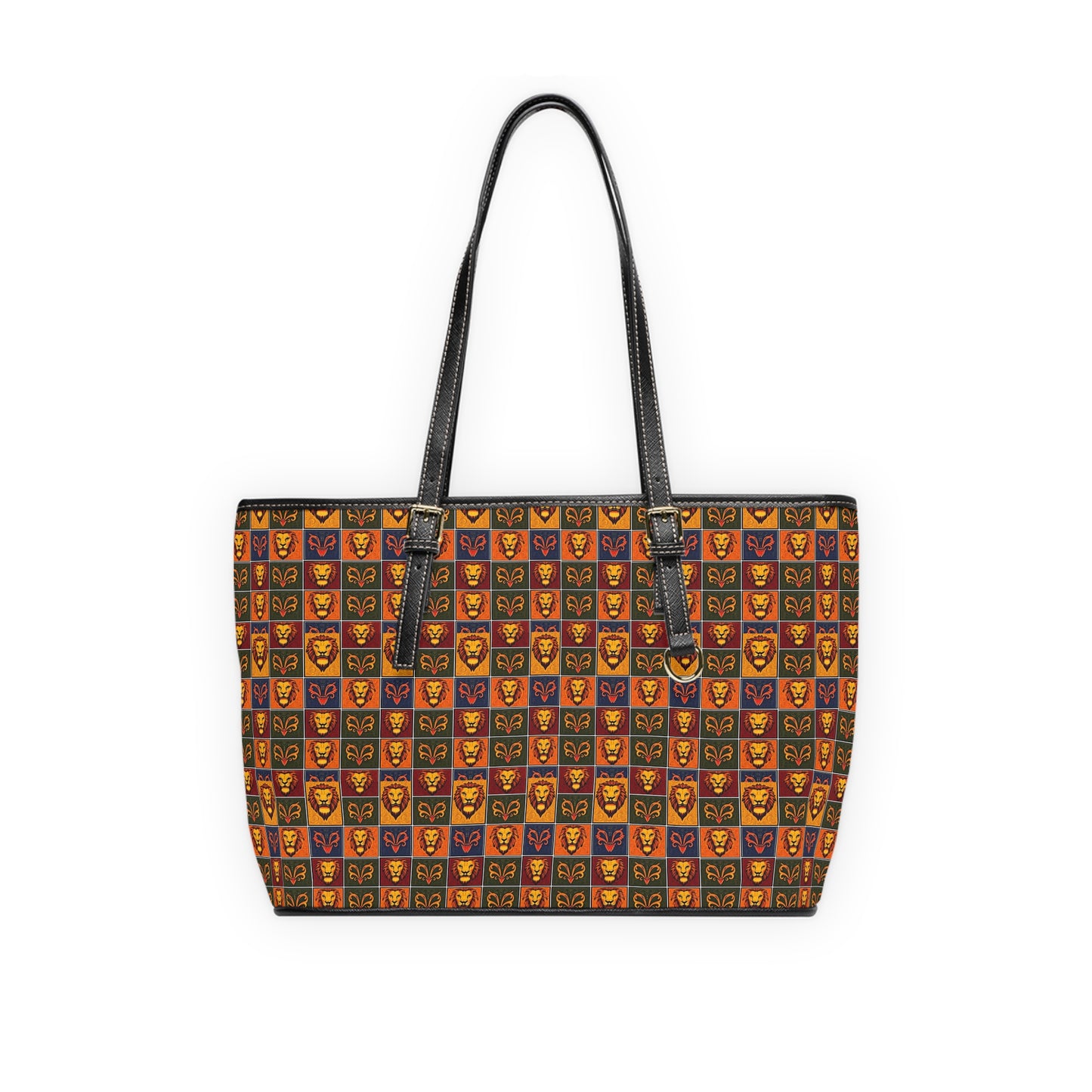 Leather Shoulder Bag, Leo, Zodiac v2, Shapes Pattern