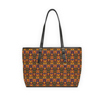 Leather Shoulder Bag, Leo, Zodiac v2, Shapes Pattern