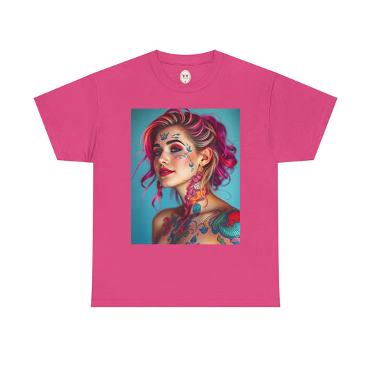 Unisex Heavy Cotton T-Shirt, Pisces, Zodiac v3, Sexy Art