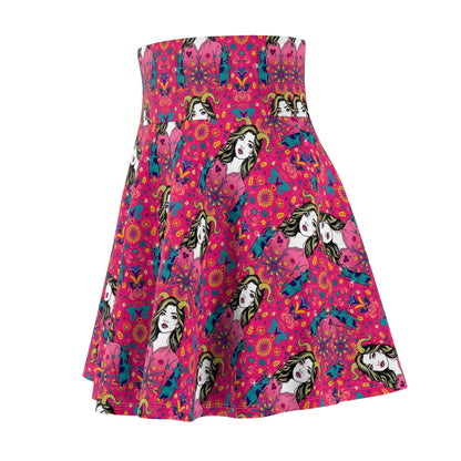 Women's Skater Skirt, (AOP), Capricorn, Zodiac v4, Sexy Pattern