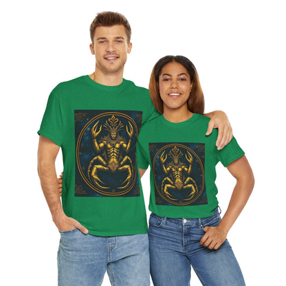 Unisex Heavy Cotton T-Shirt, Scorpion King 1v, Cancer Zodiac Design