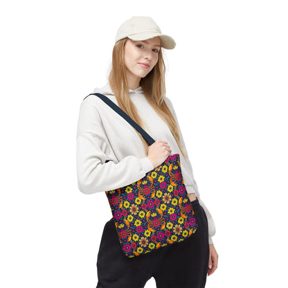 Tote Bag, (AOP), Scorpio, Zodiac v1, Flower Pattern