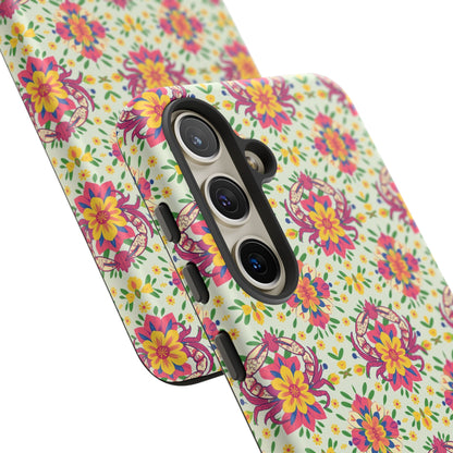 Tough Cases, Cancer, Zodiac v3, Flower Pattern