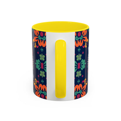 Accent Coffee Mug, Pisces, Zodiac. Flower Pattern, (11, 15oz)
