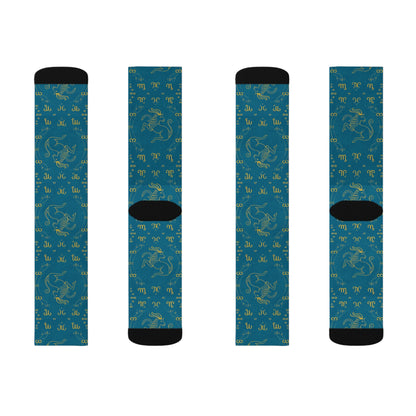 Sublimation Socks, Aquarius, Zodiac v1, Pattern