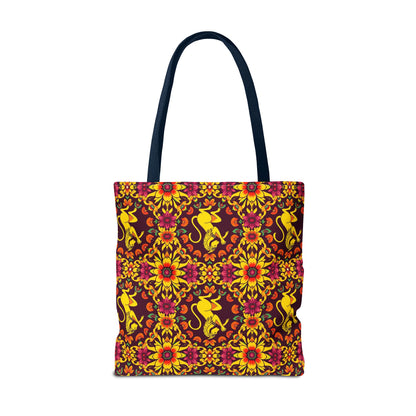 Tote Bag (AOP), Virgo, Zodiac v2, Flower Pattern