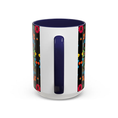 Accent Coffee Mug, Zodiac. Virgo, Flower Pattern, (11, 15oz)