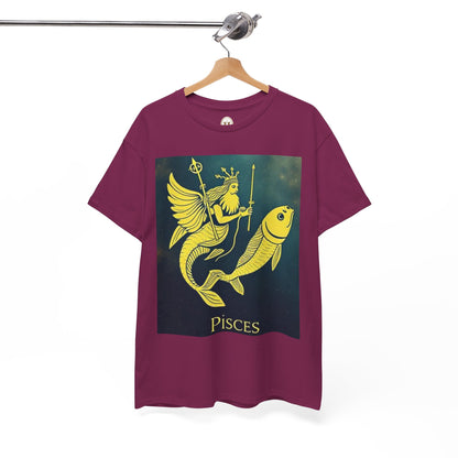 Unisex Heavy Cotton T-Shirt, Pisces Queen, Zodiac Design
