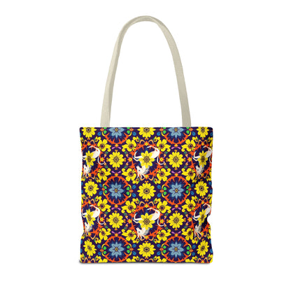 Tote Bag (AOP), Aquarius, Zodiac v1, Flower Pattern