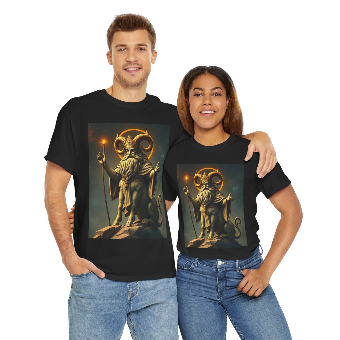 Unisex Heavy Cotton T-Shirt, Taurus God v1, Zodiac Design