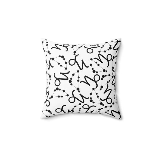 Zodiac Spun Polyester Square Pillow Capricorn Zodiac Sign White Pillow