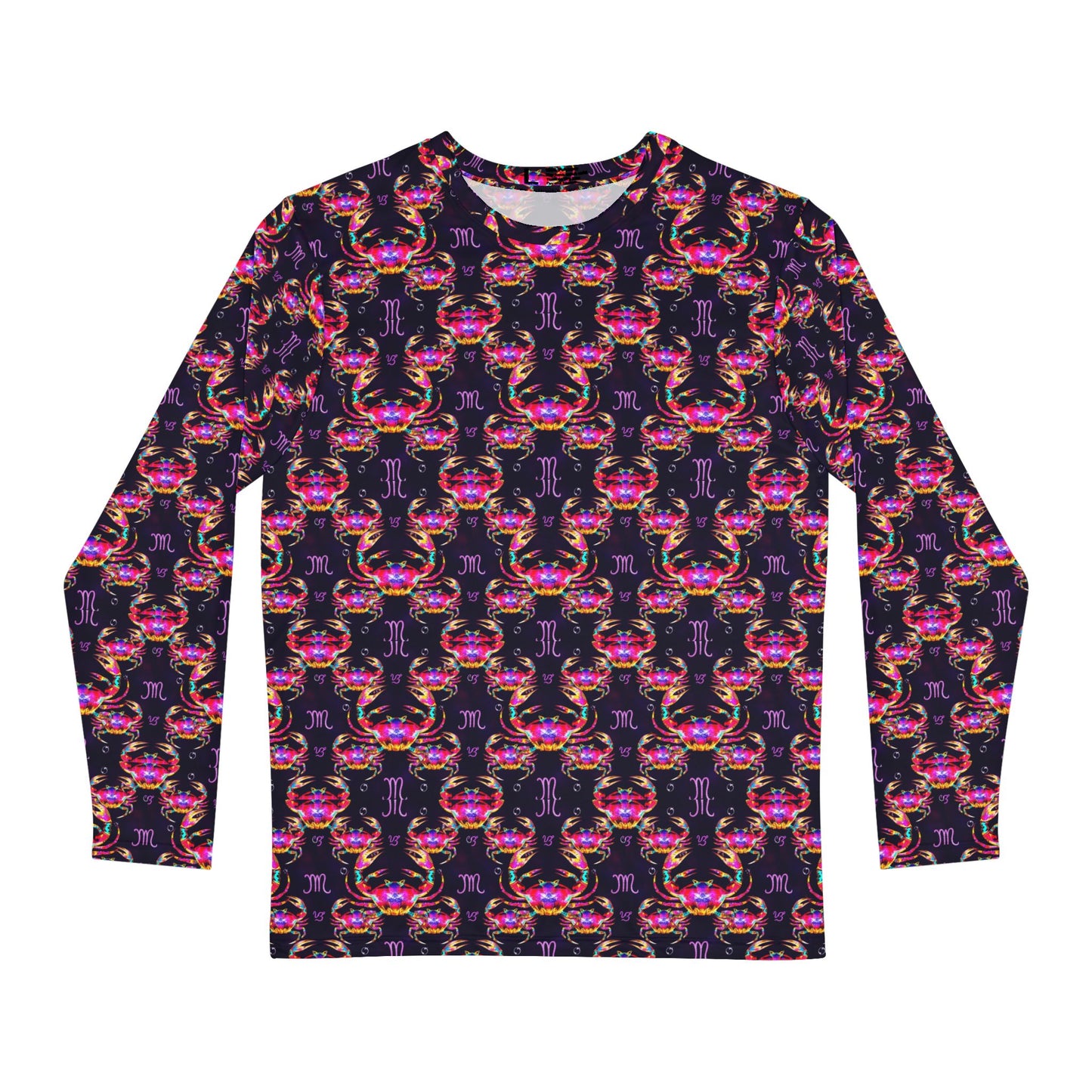 Men's Long Sleeve Shirt, (AOP), Cancer, Zodiac v4, Pattern