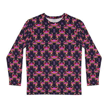 Men's Long Sleeve Shirt, (AOP), Cancer, Zodiac v4, Pattern