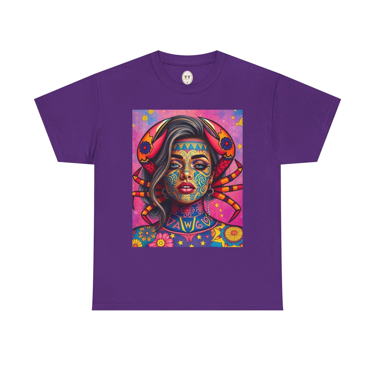 Unisex Heavy Cotton T-Shirt, Cancer, Zodiac v3, Sexy Art