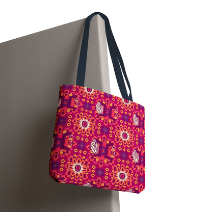 Tote Bag (AOP), Gemini, Zodiac v1, Flower Pattern