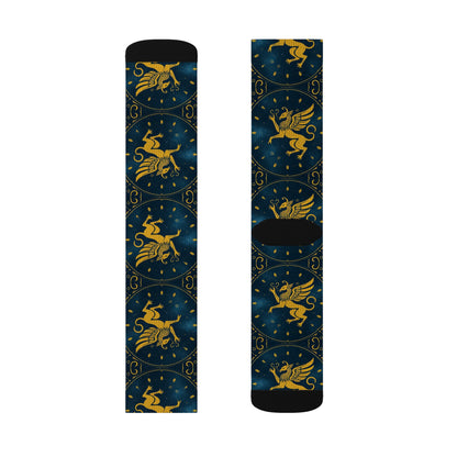 Sublimation Socks, Virgo, Zodiac Pattern