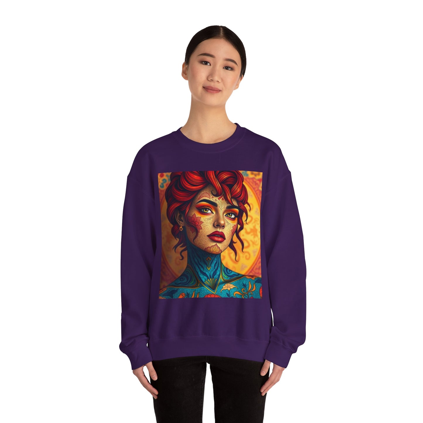 Unisex Heavy Blend™ Crewneck Sweatshirt, Aquarius, Zodiac v2, Sexy Pattern
