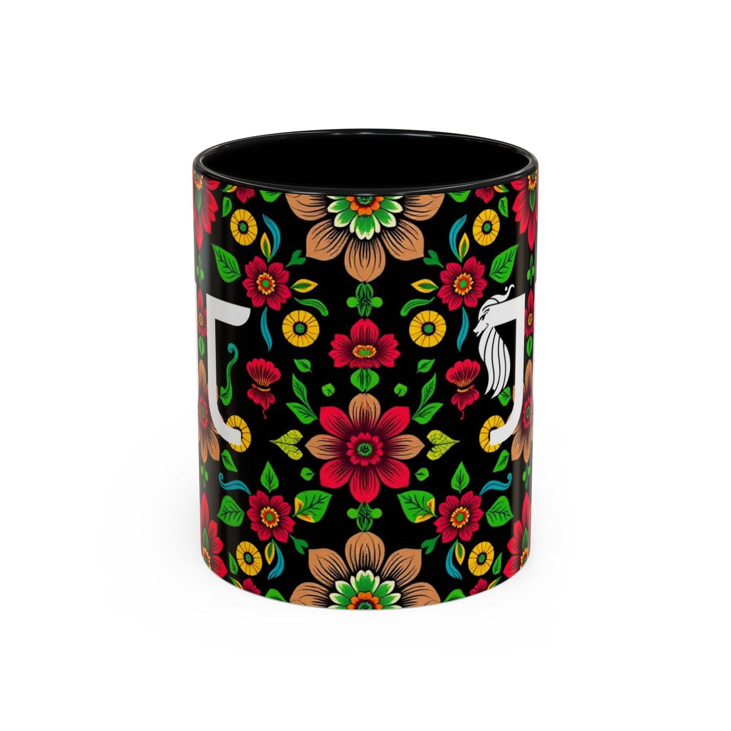 Accent Coffee Mug, Gemini, Zodiac v4, Flower Pattern, (11, 15oz)