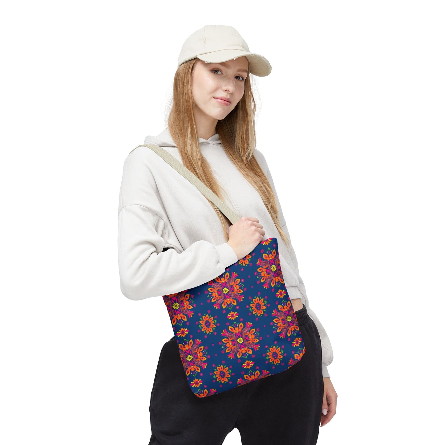 Tote Bag (AOP), Gemini, Zodiac v2, Flower Pattern
