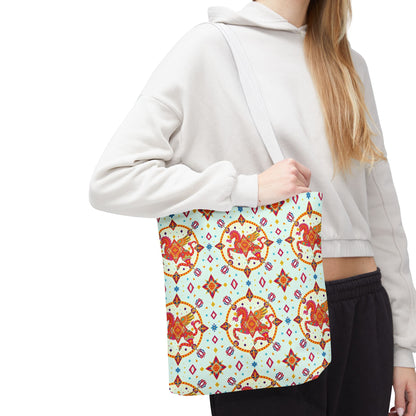 Tote Bag (AOP), Aquarius, Zodiac v1, Jewel Pattern