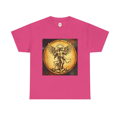 Unisex Heavy Cotton T-Shirt, Twin Angel v1, Gemini Zodiac Design