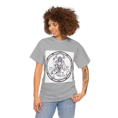 Unisex Heavy Cotton T-Shirt, Bull Centaur v1, Taurus Zodiac Design