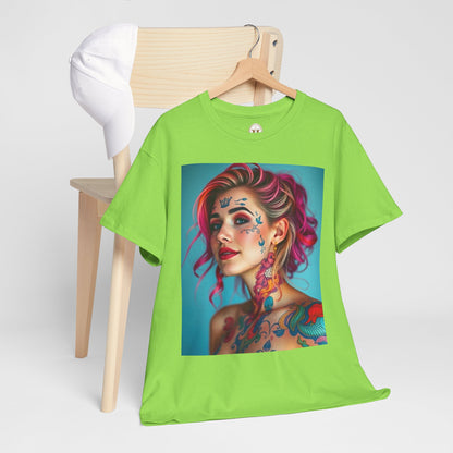Unisex Heavy Cotton T-Shirt, Pisces, Zodiac v3, Sexy Art