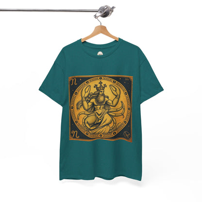 Unisex Heavy Cotton T-Shirt, Crab King v1, Cancer Zodiac Design