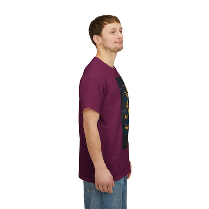 Unisex Heavy Cotton T-Shirt, Midnight Arrow v1, Sagittarius Zodiac Design