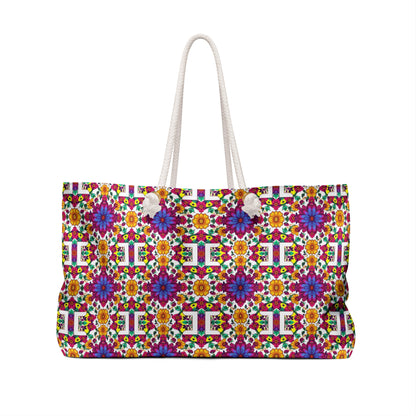 Weekender Bag, Gemini, Zodiac v3, Flower Pattern