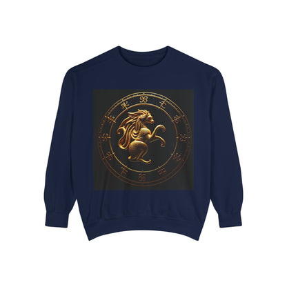 Garment-Dyed Sweatshirt, Unisex, Space Animal Design v1, Virgo