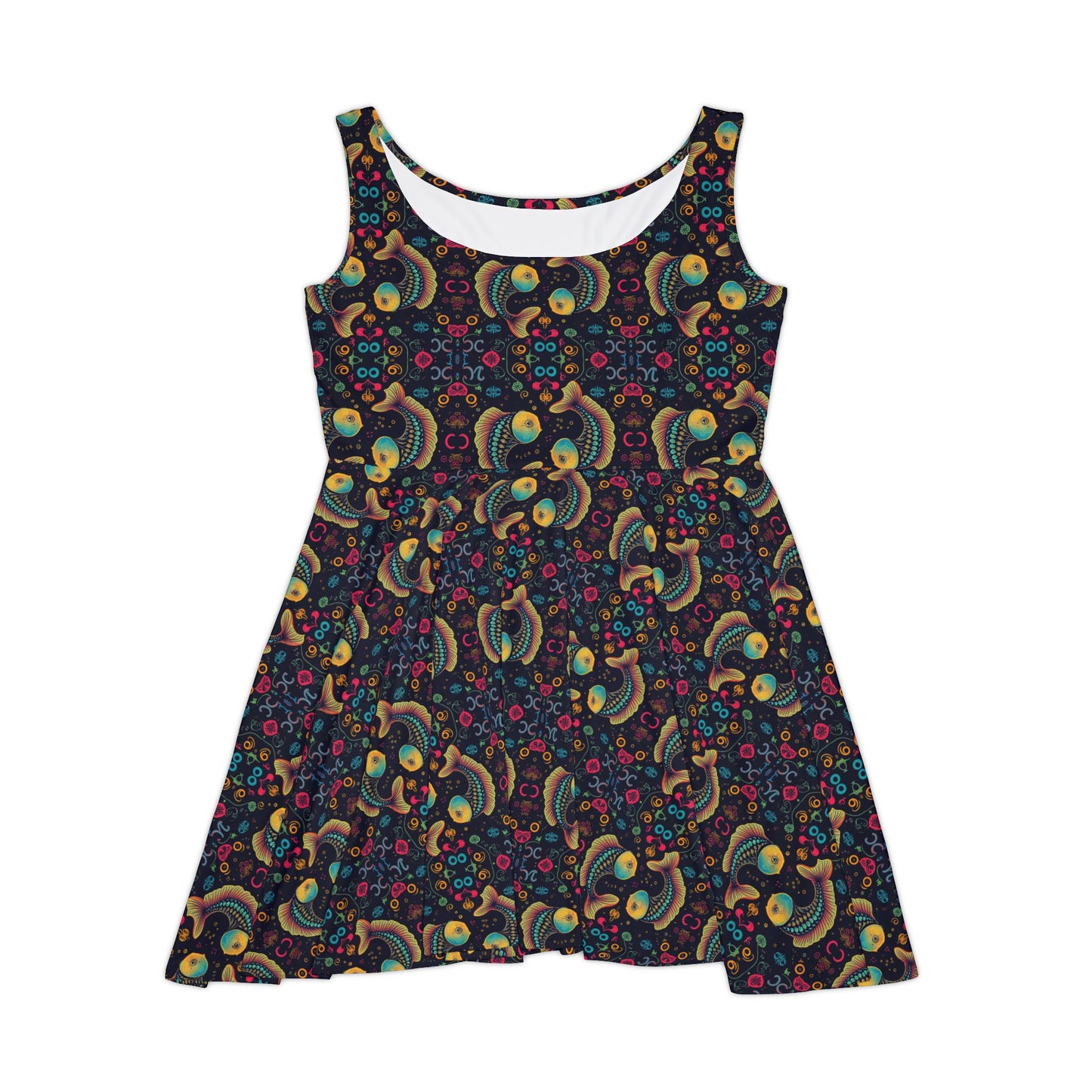 Women's Skater Dress, AOP, Zodiac, Pisces, Pattern