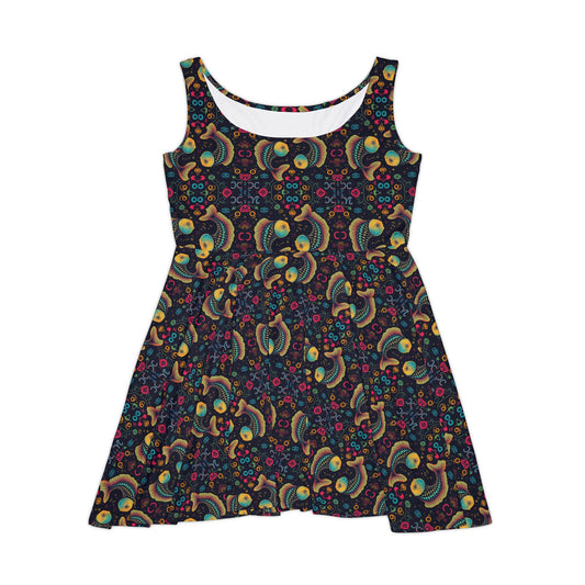 Women's Skater Dress, AOP, Zodiac, Pisces, Pattern