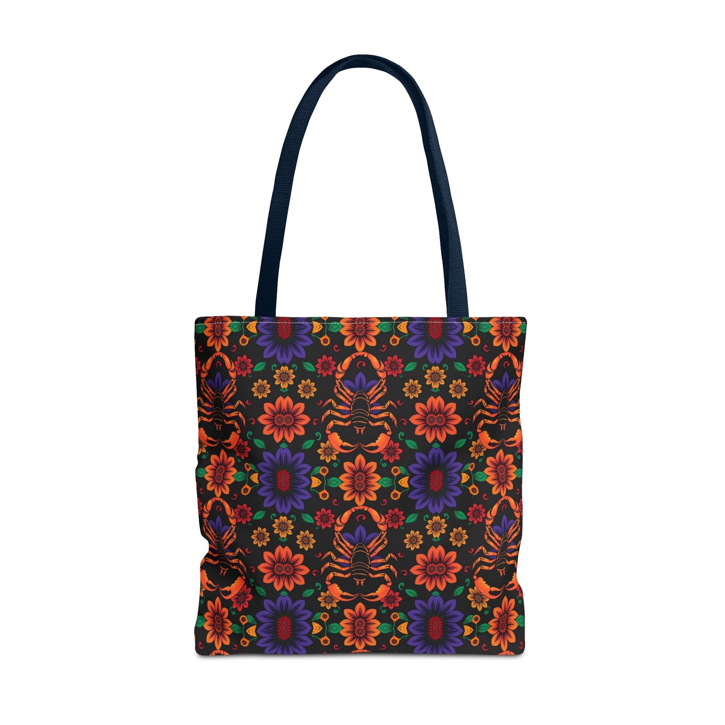Tote Bag, (AOP), Scorpio, Zodiac v6, Flower Pattern